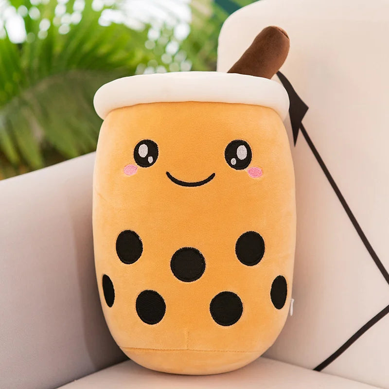 Kawaii Boba Fruit Bubble Tea All Series Cartoon Plush Toy Stuffed Animals Cute Food Milk Tea Soft Toys Room Decor Pillow Gifts