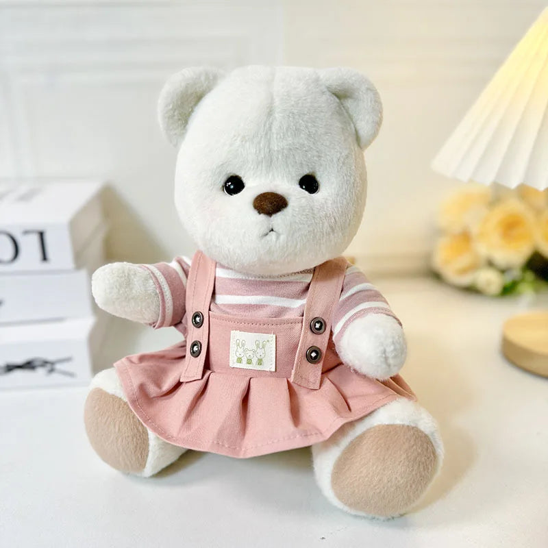30cm High Quality Handmade Bear Plush Toy Cosplay Change Dress Cloth Girl Hug Cuddly Plushie Doll for Girlfriend Christmas Gift