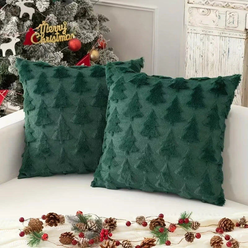 Evergreen Christmas Tree Pillow Cover – 45 × 45 cm