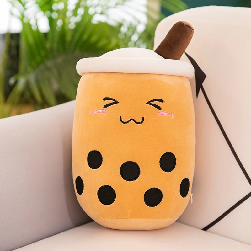 Kawaii Boba Fruit Bubble Tea All Series Cartoon Plush Toy Stuffed Animals Cute Food Milk Tea Soft Toys Room Decor Pillow Gifts