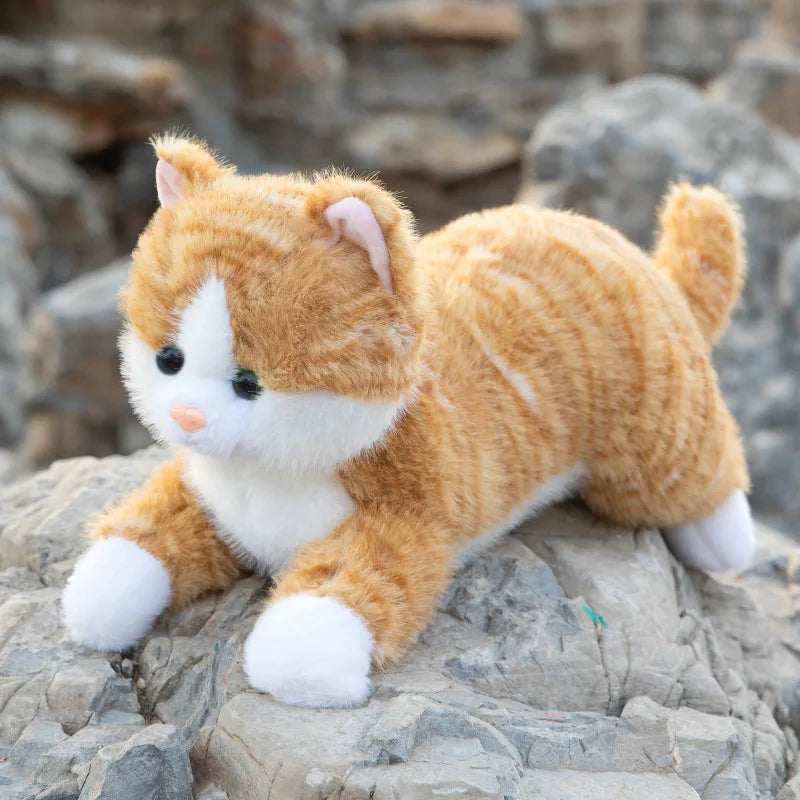 Lying on the stomach cat sleeping pillow kitten doll plush toy doll gift soothing bed doll children's day gift birthday gift