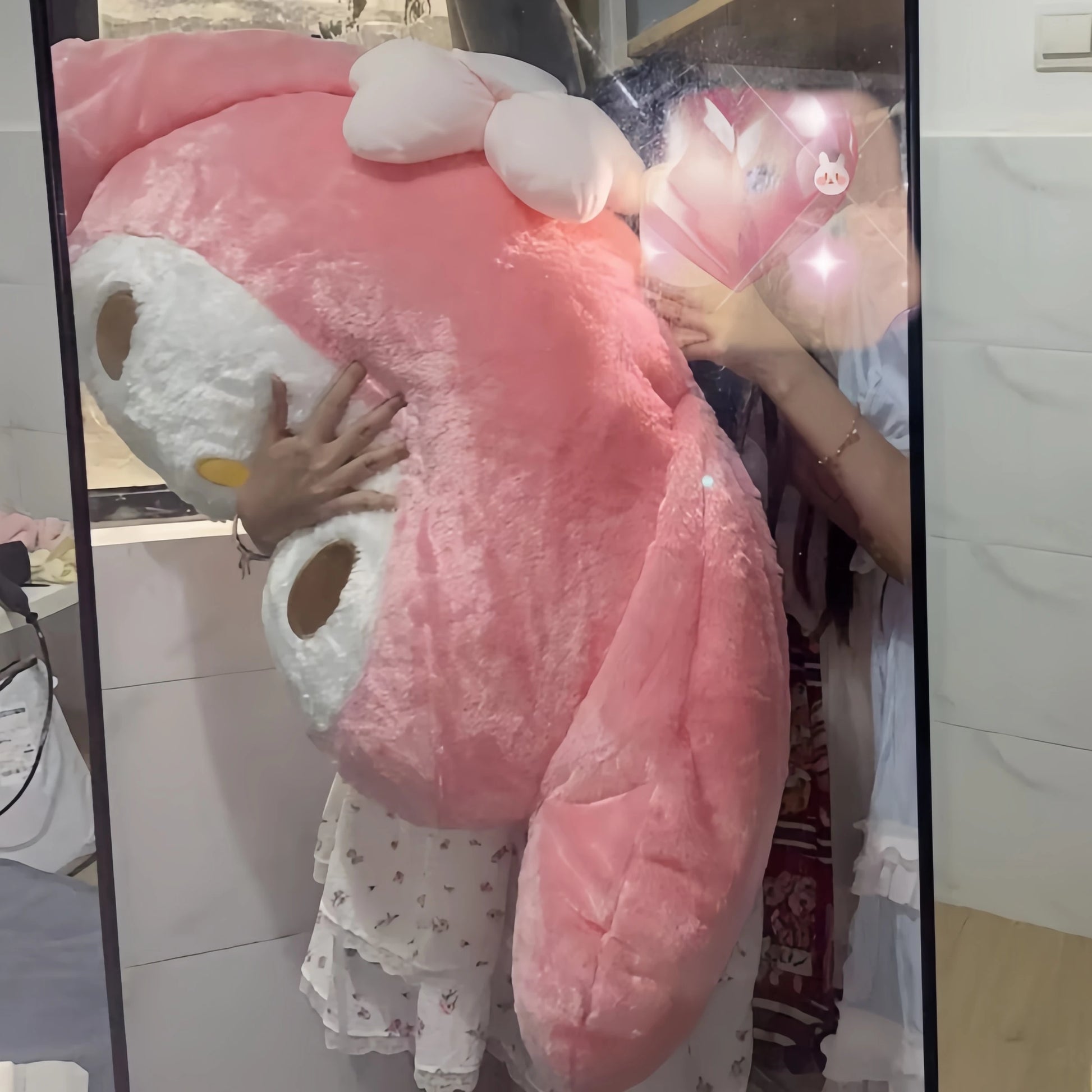 Big Size Sanrio My Melody Plush Toy Melody Cushion Sofa Bed Throw Pillow Soft Cuddly Plushies Car Seat Headrest Xmas Girl Gift