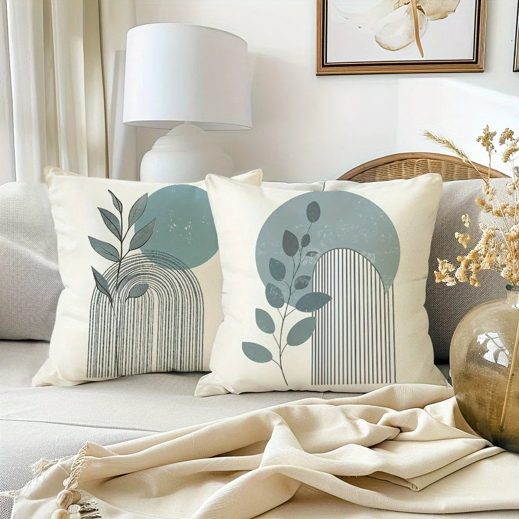 Boho Minimalist Abstract Pillowcase Cushion Covers Set Neutral Geometric Modern Decorative Accent Throw Pillows Home Decor