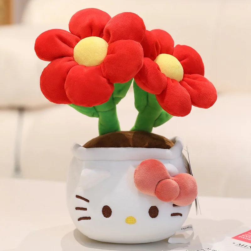 23CM Hello Kitty Plush Toys Soft Stuffed Animals Flower Bouquets Christmas Birthday Christmas Graduation Gifts