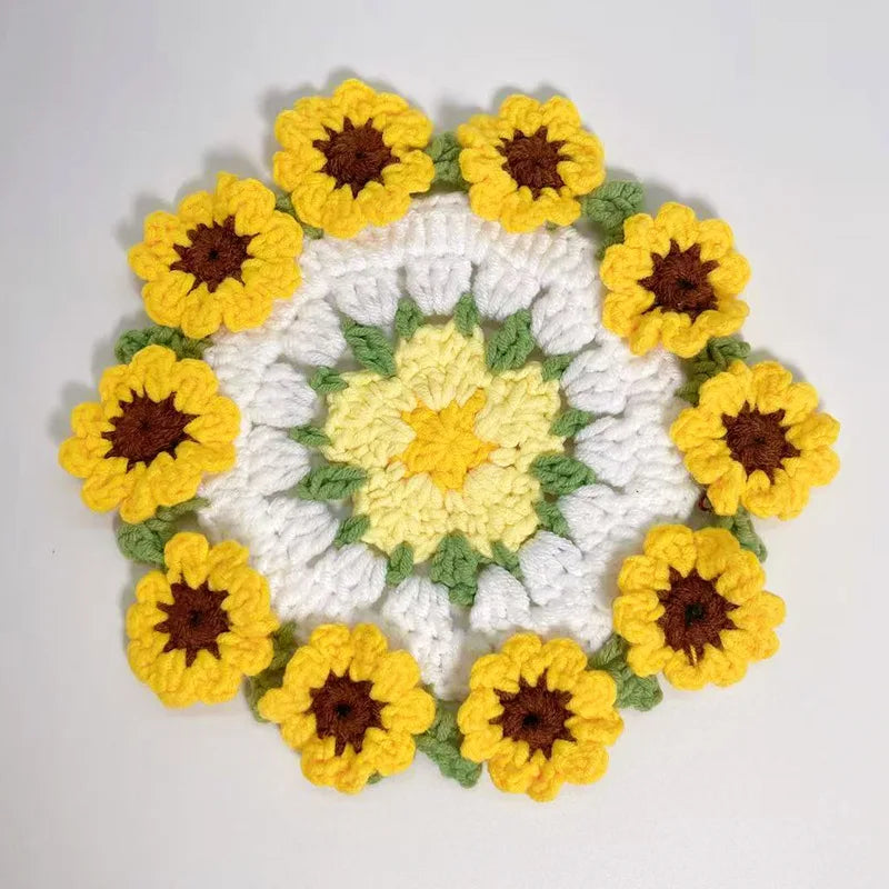 Bellflower Crochet Style Drink Coaster for Coffee Tables Kitchen Decor and Thoughtful Gifts