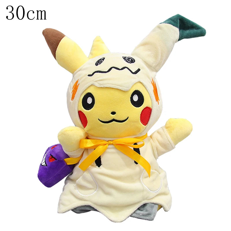 Cosplay Pikachu Pokemon Plush Eevee Charizard Snorlax Garchomp Tyranitar Hydreigon Ampharos Stuffed Doll Toy For Kid Miniso Gift