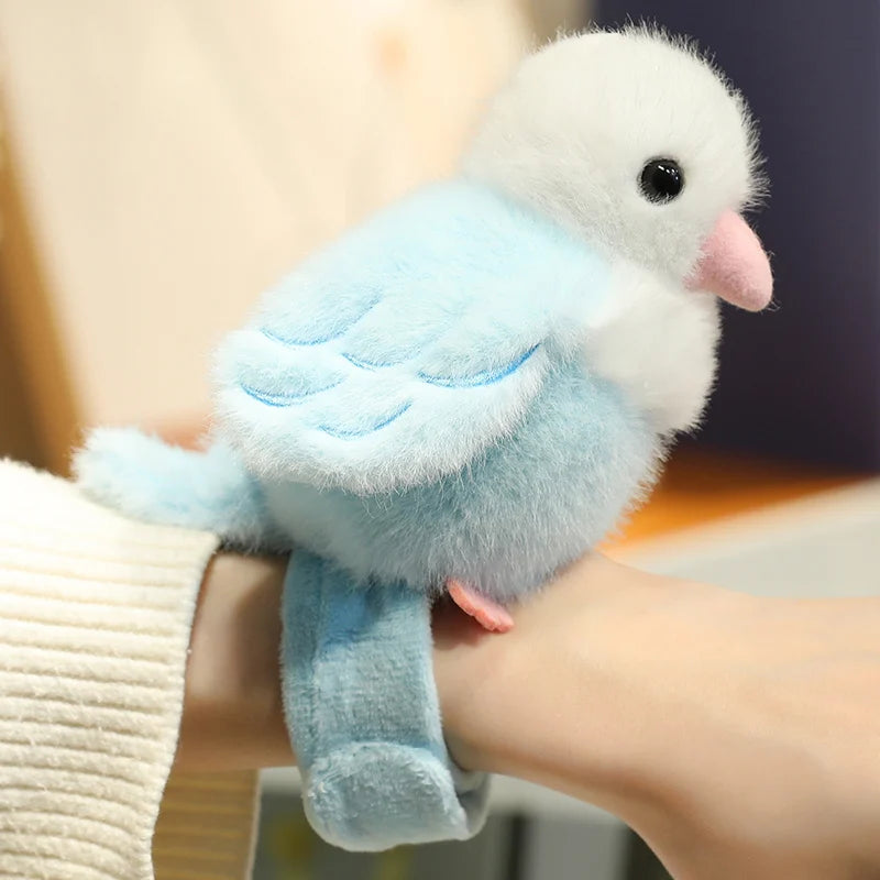 11cm Lifelike Parrot Plush Papa Circle Pendant Toy Cute Stuffed Animal Bird Bracelet Toy  Doll Soft Cartoon Lovely Birthday Gift