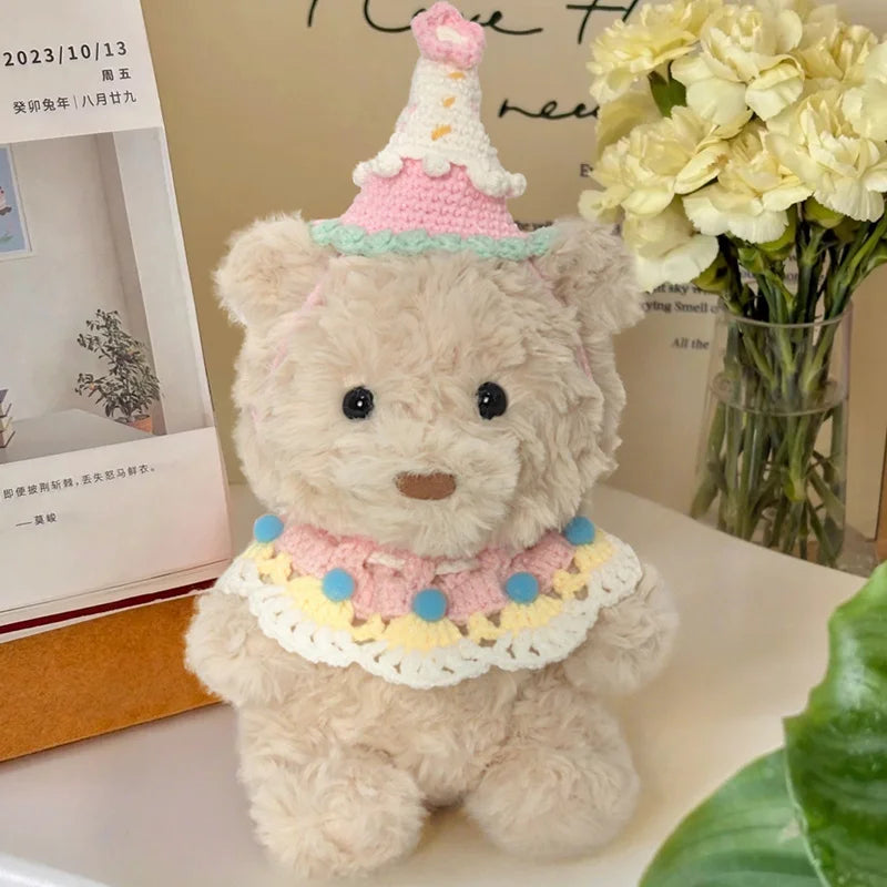 20cm Birthday bear Toys Studio Bear Plush Soothing Toy Stuffed Toys Room Decoration Birthday Gift for Kids