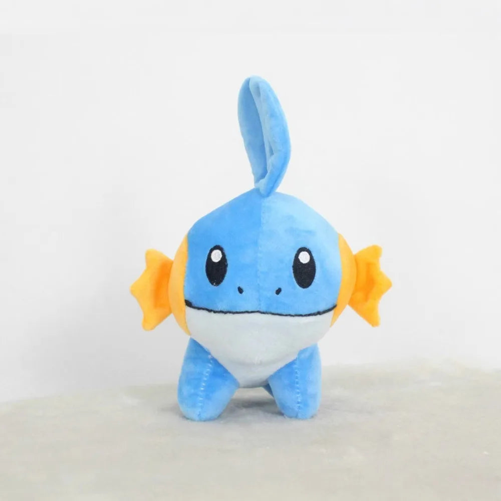Pokemon Mudkip Plush Toy - 23cm Cute Water Type Pokemon Stuffed Animal with Healing Quotes, Soft Kawaii Plushie for Kids & Fans