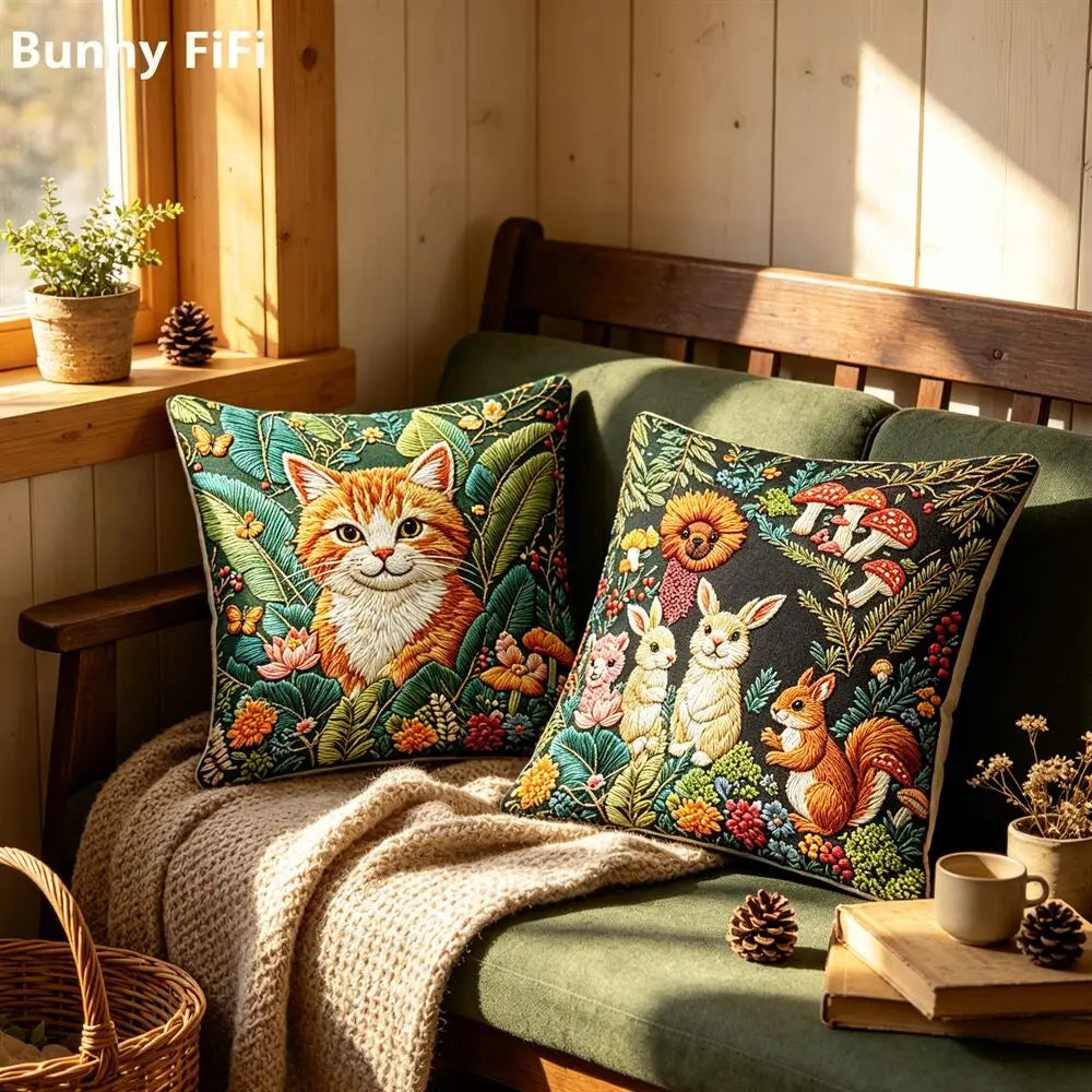 Woodland Tales Stitch-Effect Pillow Covers