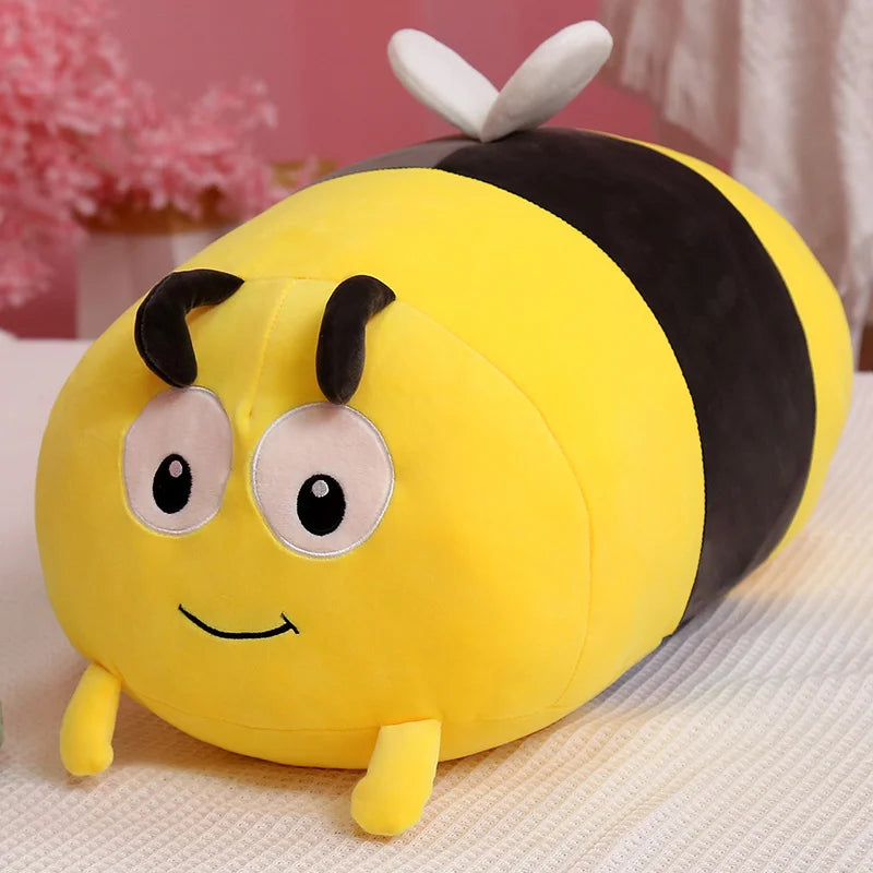Kawaii Insect Plush Toy Stuffed Soft Red Ladybug Bee Doll Huggable Pillow Room Decor Back Cushion Cute Children Birthday Gifts