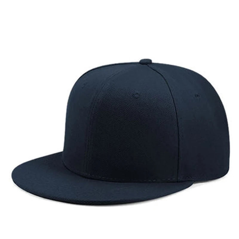 Classic Solid Color Flat Brim Snapback Hat – Adjustable Hip-Hop Baseball Cap for Men & Women
