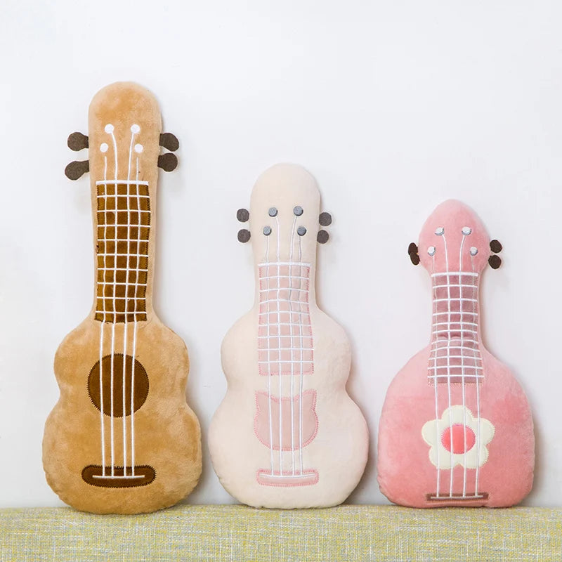Lifelike Guitar Pillow Stuffed Musical Instrument Plush Backrest Cushion Home Decoration Cool Birthday Gift For Boys And Girls