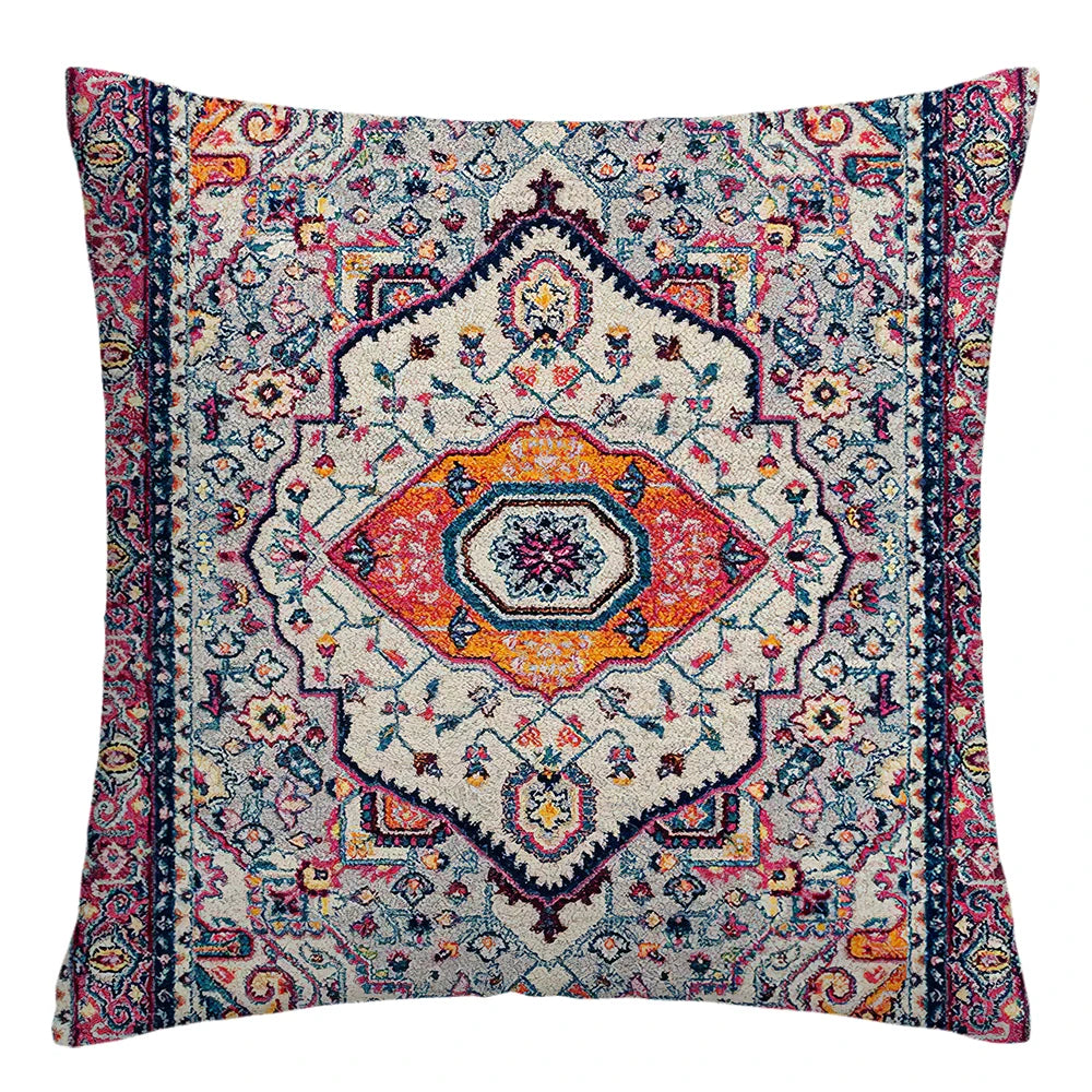 Moroccan Ethnic Patterned Decorative Throw Pillow Cover 2D Printed Polyester Cushion Case 40x40 45x45 50x50  for Sofa Home Decor