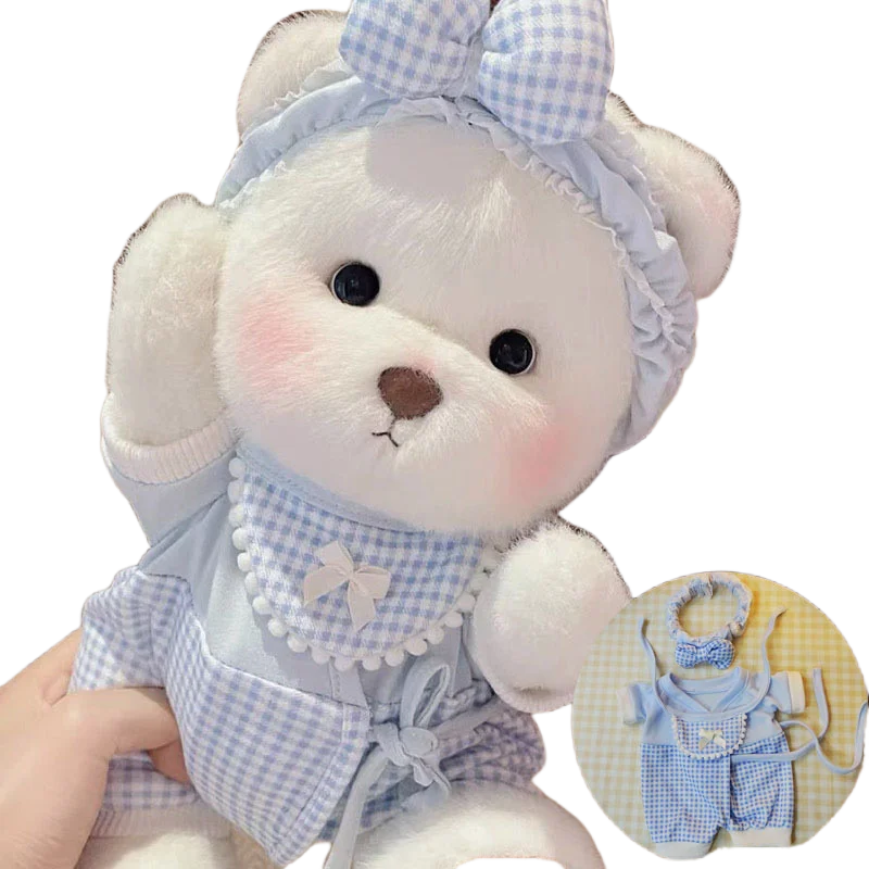 30cm Handmade Teddy Tale Bear Plush Toy Change Dress Baby Crawling Cloth Girl Hug Cuddly Plushie Doll for Girlfriend Gift
