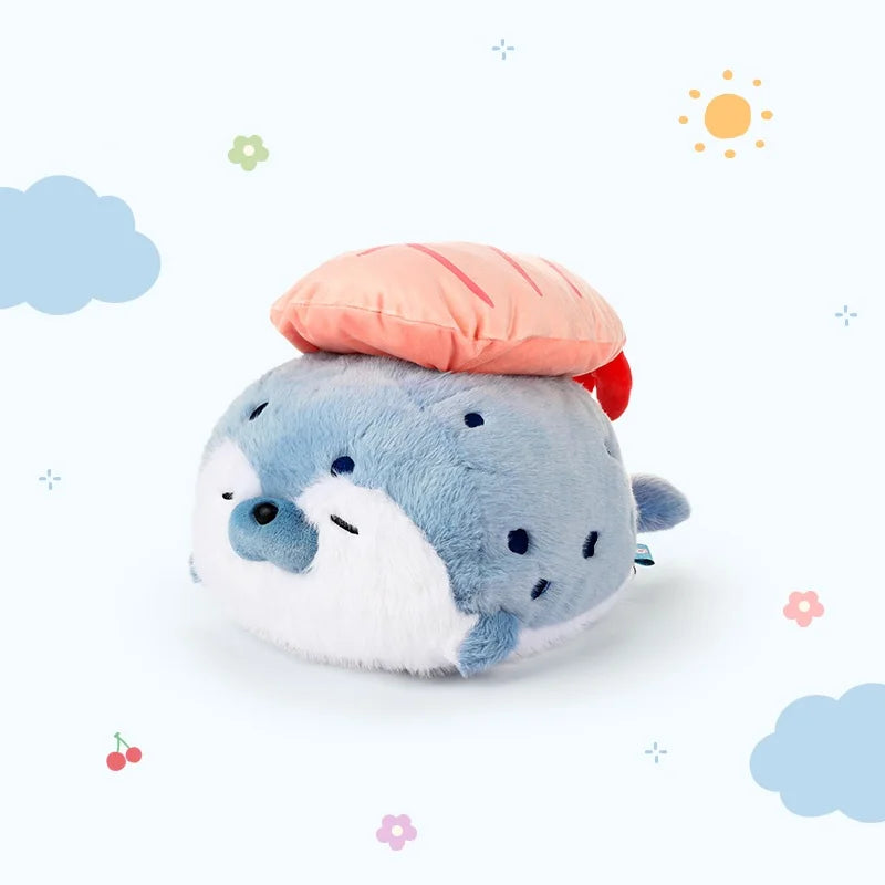 Dropship Cute Sushi Seal Plush Toy Lifelike Stuffed Marine Sea Otter Japanese Fried Shrimp Soft Doll Pillow Cushion For Kids