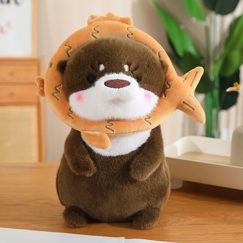 Kawaii Otter Plush Toy Lovely Otter Turn to Dinosaur Rabbit Unicorn Stuffed Doll Soft Cartoon Animal Pillow Birthday Gift