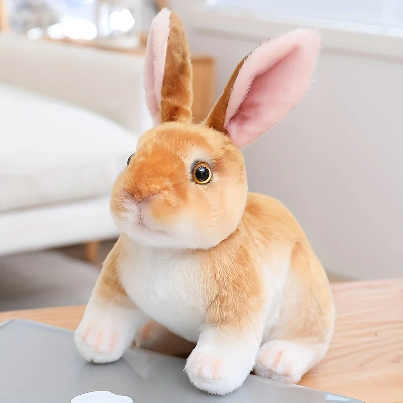 Realistic Lifelike Multi-Color Rabbit Plush Toy, Stuffed Bunny for Kids, Birthday Christmas Gift & Home Decor