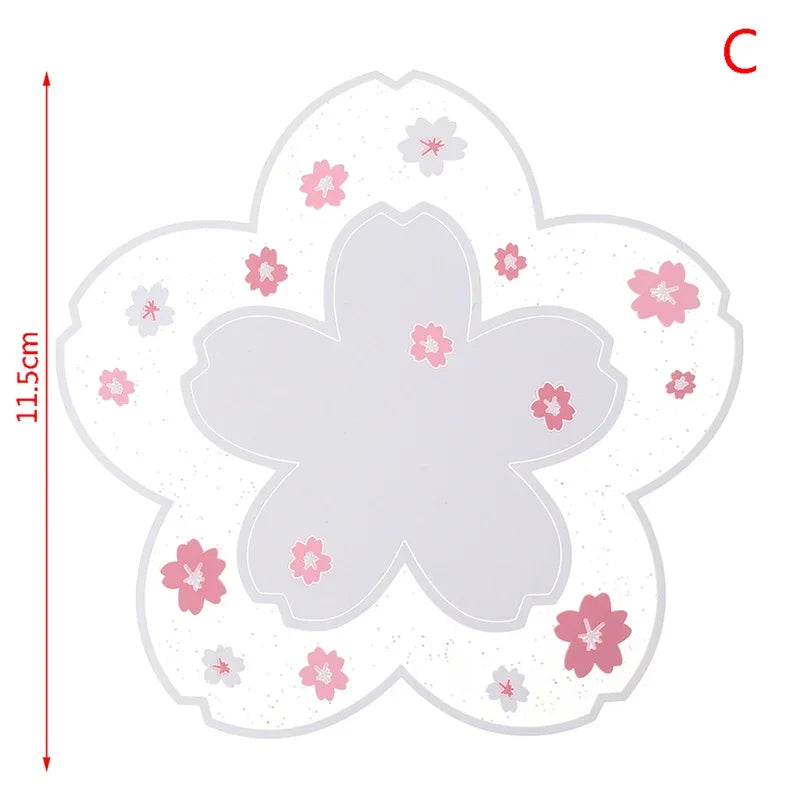 Cherry Blossom Non Slip Drink Coaster Set for Cups Coffee Tables and Kitchen Decor
