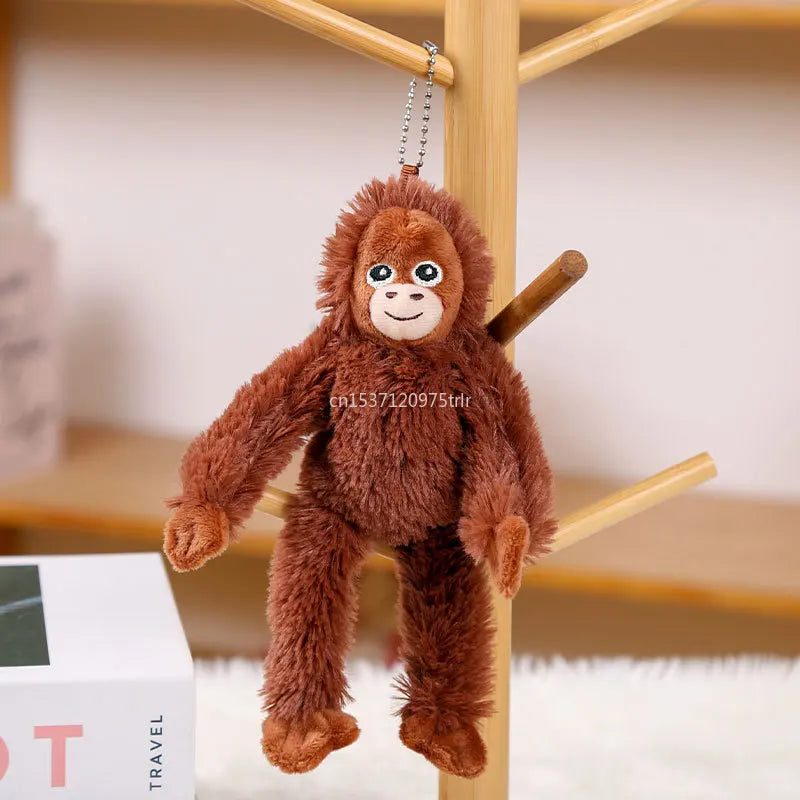 1pc New Cartoon Gorilla Plush Toy Monkey Pendant Soft Cotton Doll Key Chain Backpack Car Hanging Decorative Children's Gifts