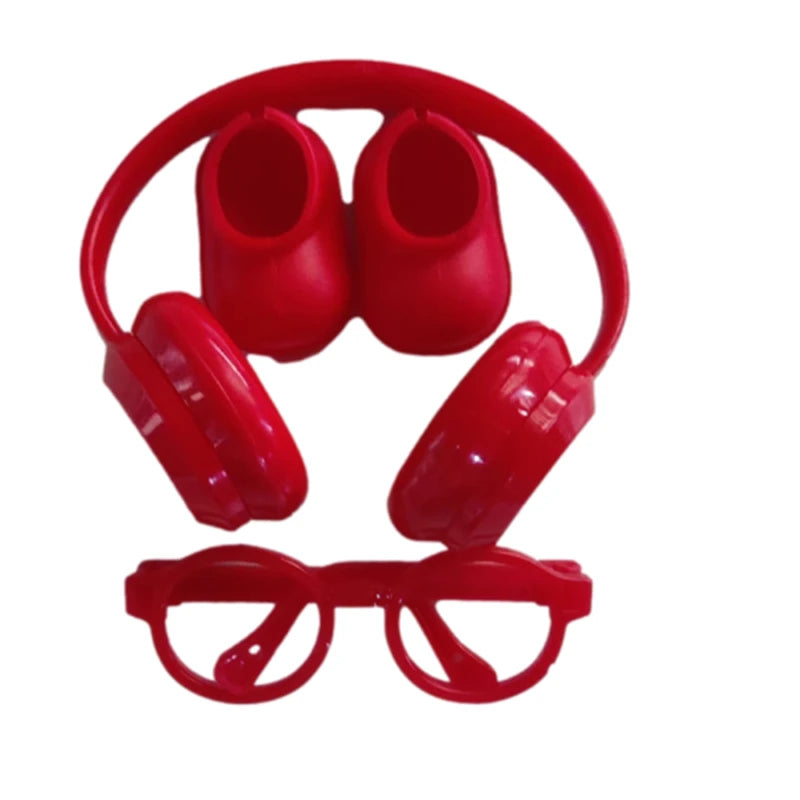 DIY accessories for labubu V1 V2 shoes without lenses glasses stylish plastic headphone set plush doll decoration birthday gift