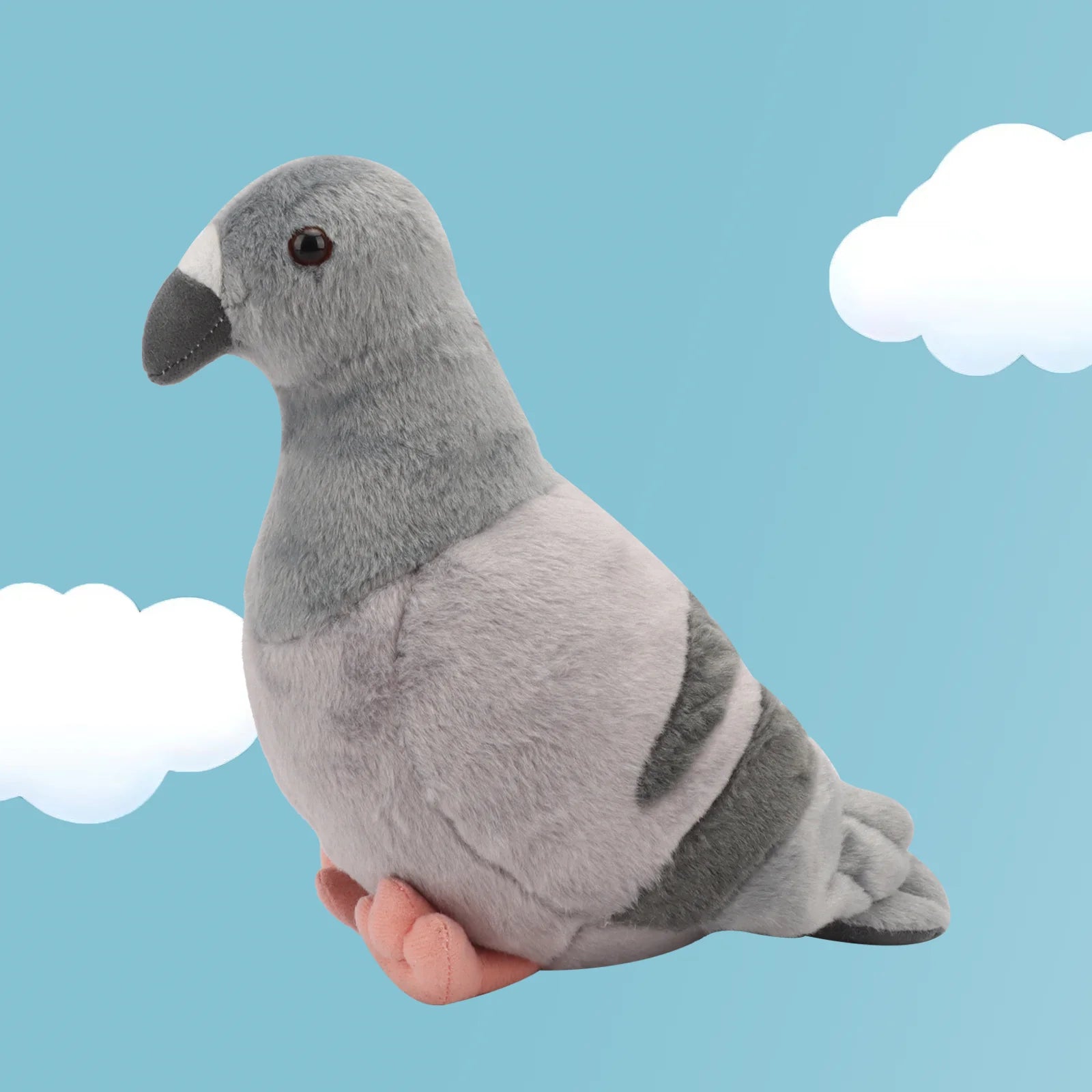 Simulated Gray Pigeon Plush Toy Cute Soft Stuffed Animals Lifelike Plush Dove Bird Doll Children Birthday Gifts Home Decor Gifts