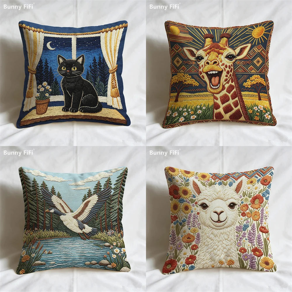 Woodland Tales Stitch-Effect Pillow Covers