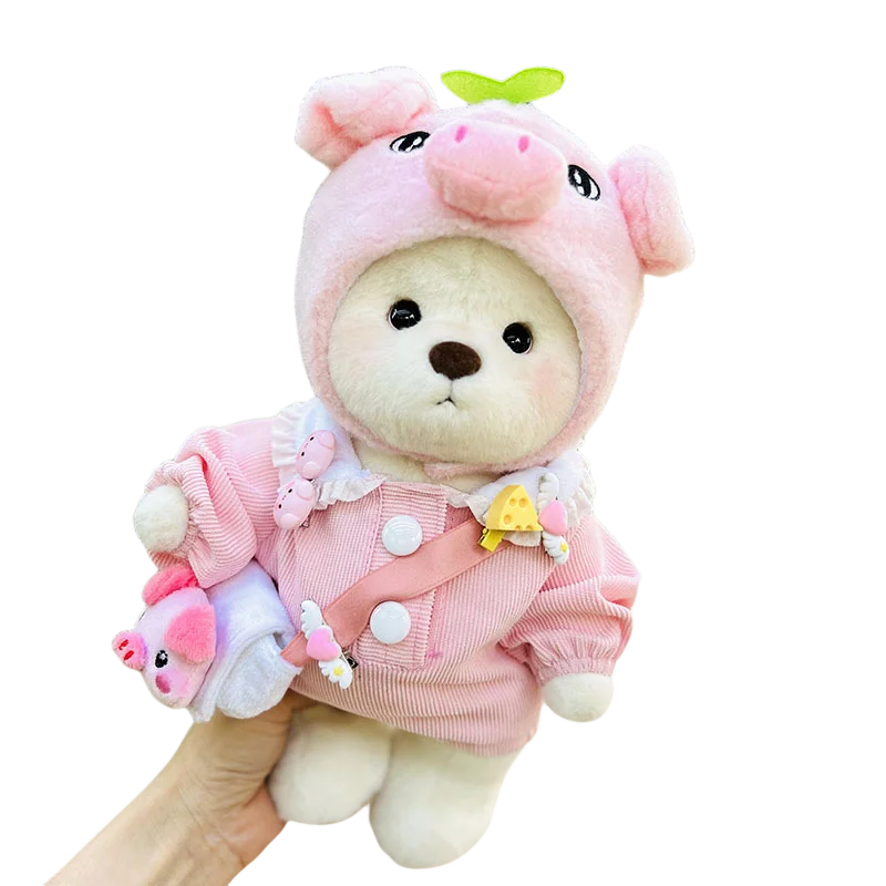 30cm Handmade Teddy Tale Bear Plush Toy Change Dress Baby Crawling Cloth Girl Hug Cuddly Plushie Doll for Girlfriend Gift