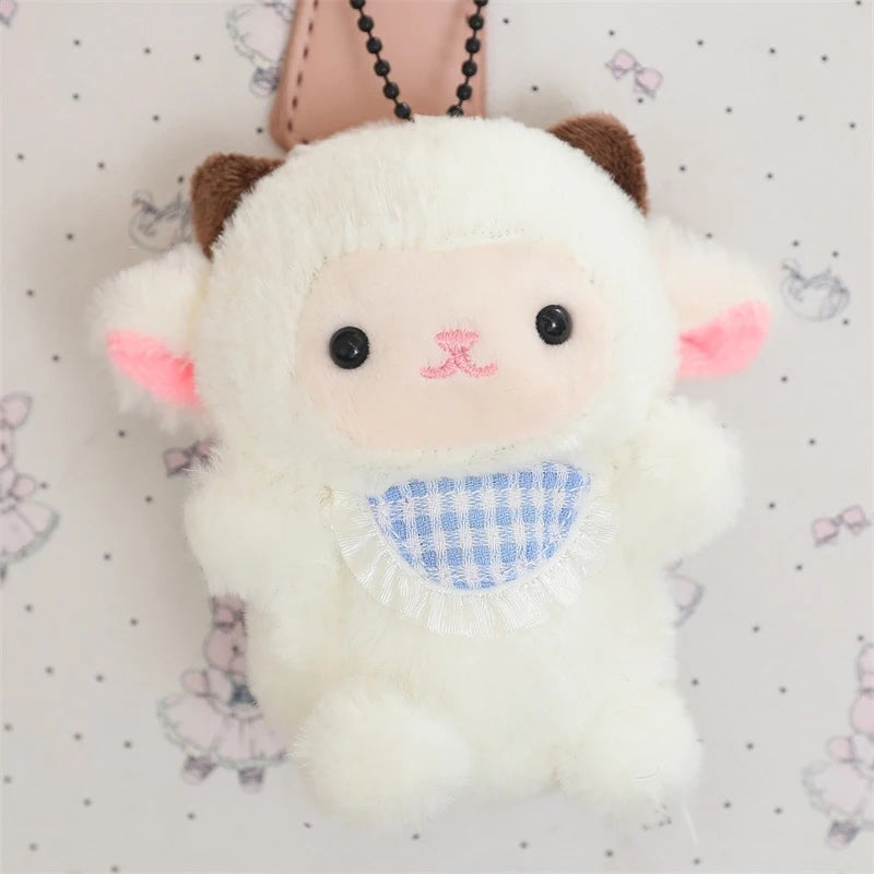 Cartoon Plush Animal Keychain Mini 8 Animal Little Bear Rabbit Penguin Chicken Stuffed Plush Pendant Toy Decorate Gift