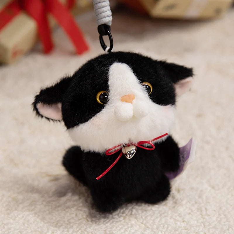 Cat Pendant Super Cute Siamese Calico Cat Keychain Pendant 5 Styles Cat plush Toy Backpack Decor Kids Toy Birthday Gift