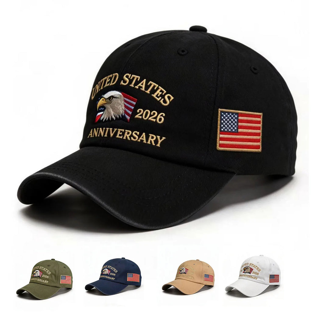 US Semiquincentennial 250th Anniversary Embroidered Baseball Cap | American Eagle & Flag Cotton Dad Hat Unisex