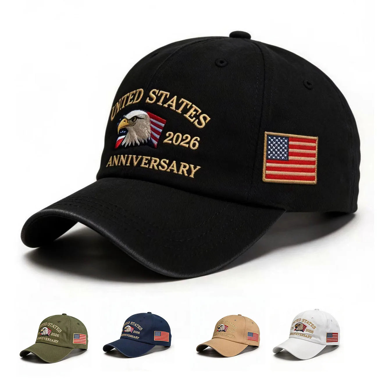 US Semiquincentennial 250th Anniversary Embroidered Baseball Cap | American Eagle & Flag Cotton Dad Hat Unisex