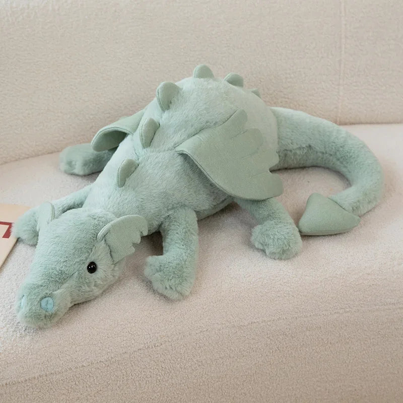 30-70cm Cartoon Hot Flying Dragon Plush Toy With Wings Blue Green White Pink Long Dragon Plush Toy Pillow Gift For Boy And Girl