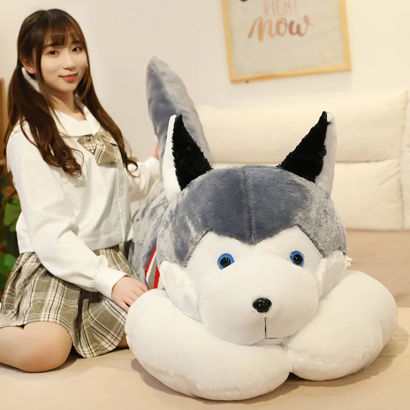 Hot Sale Lovely Lifelike Siberian Husky Dog Plush Stuffed Animal Toys Dolls Plush Pillow Cushion Pet Dog Baby Kids Gifts