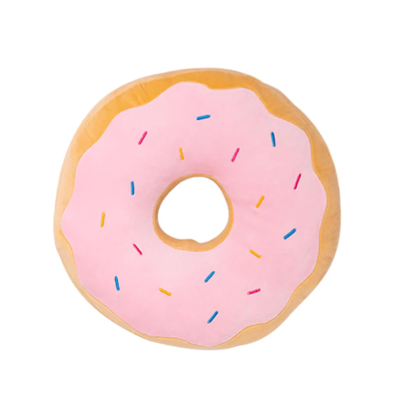 Kawaii 42cm Simulation Cartoon Fried Doughnut Plush Throw Pillow Cute Soft Stuffed Food Sweet Doll Toys Birthday Gifts Decor