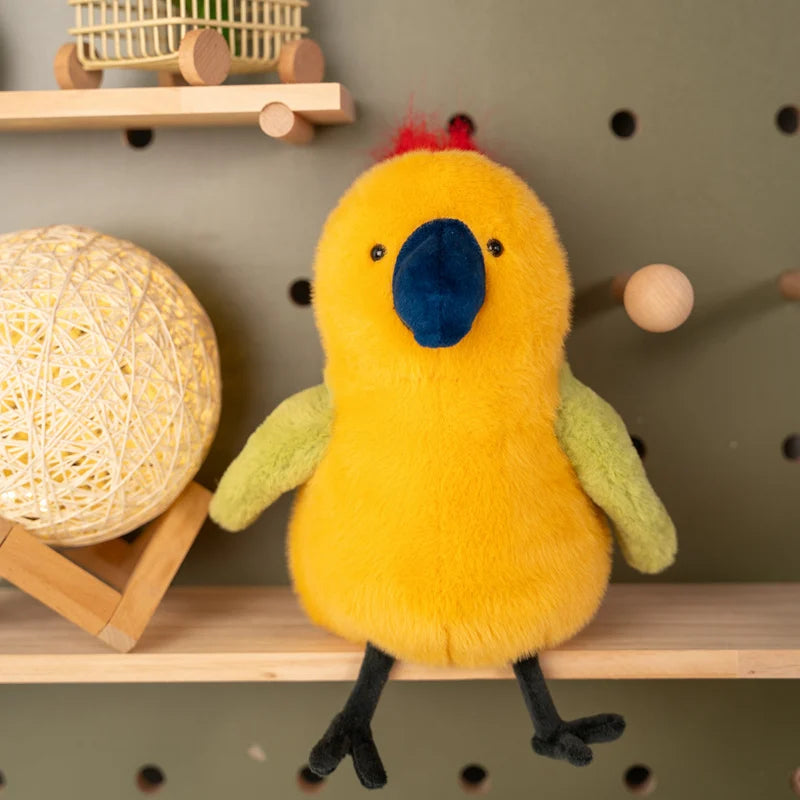 23cm Kawaii Parrot Plush Toys Cartoon Simulated Budgerigar Doll Soft Adorable Animal Sleeping Pillow Home Decor Stuffed Toy Gift