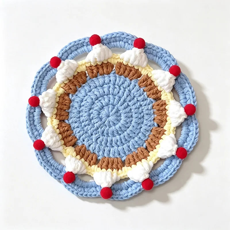 Bellflower Crochet Style Drink Coaster for Coffee Tables Kitchen Decor and Thoughtful Gifts