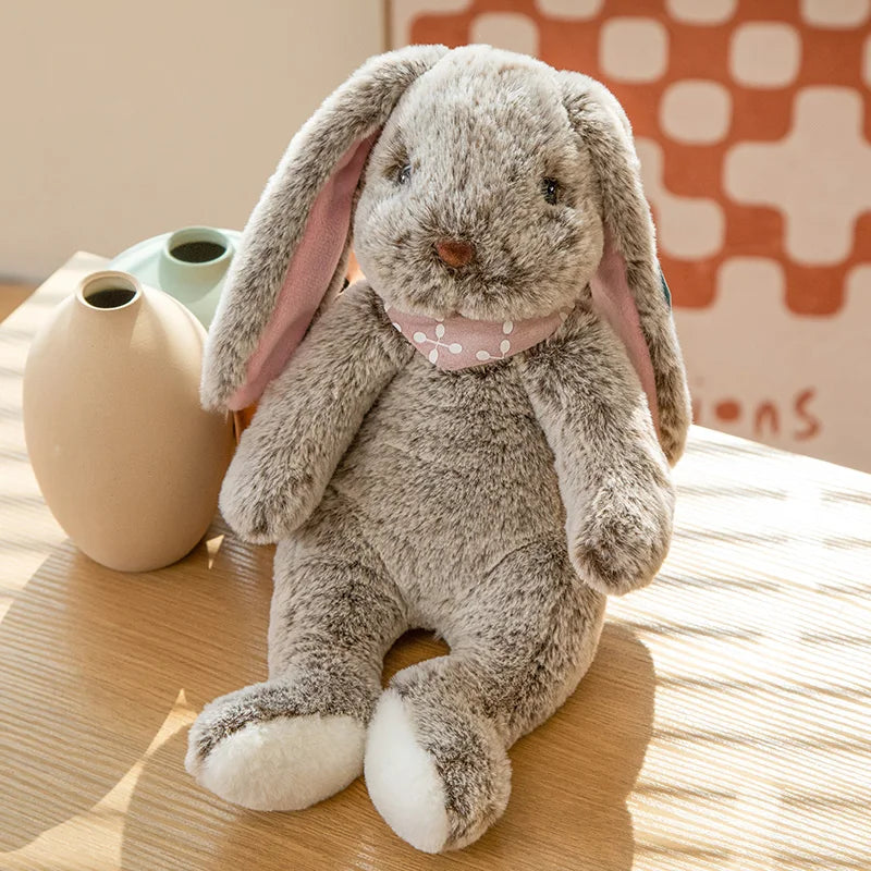 Cute Big Ear Bunny Plush Doll Cartoon Stuffed Animals Rabbit Wear Sweater Soft Baby Accompany Sleeping Pillow Girl Birthday Gift