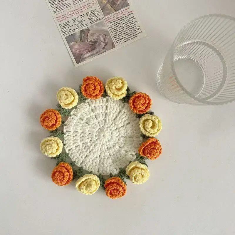 Bellflower Crochet Style Drink Coaster for Coffee Tables Kitchen Decor and Thoughtful Gifts