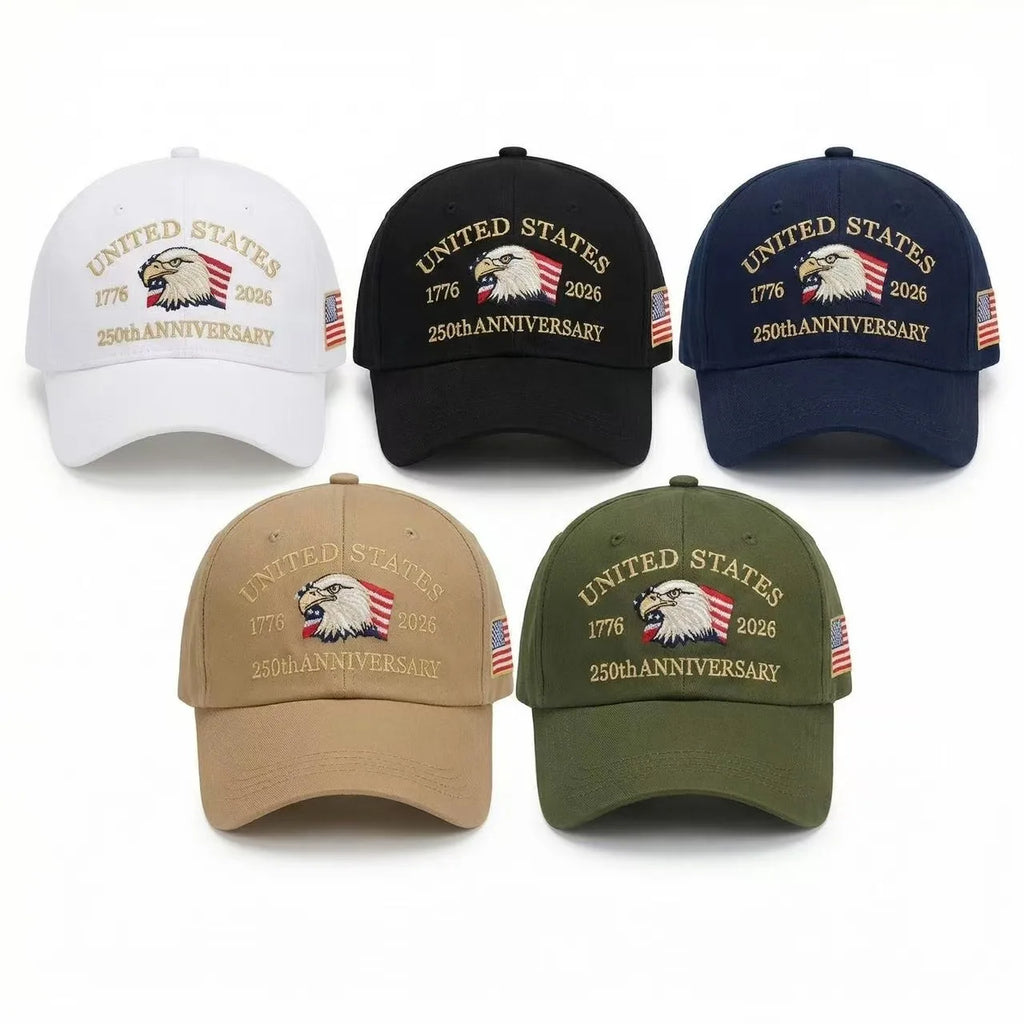 US Semiquincentennial 250th Anniversary Embroidered Baseball Cap | American Eagle & Flag Cotton Dad Hat Unisex