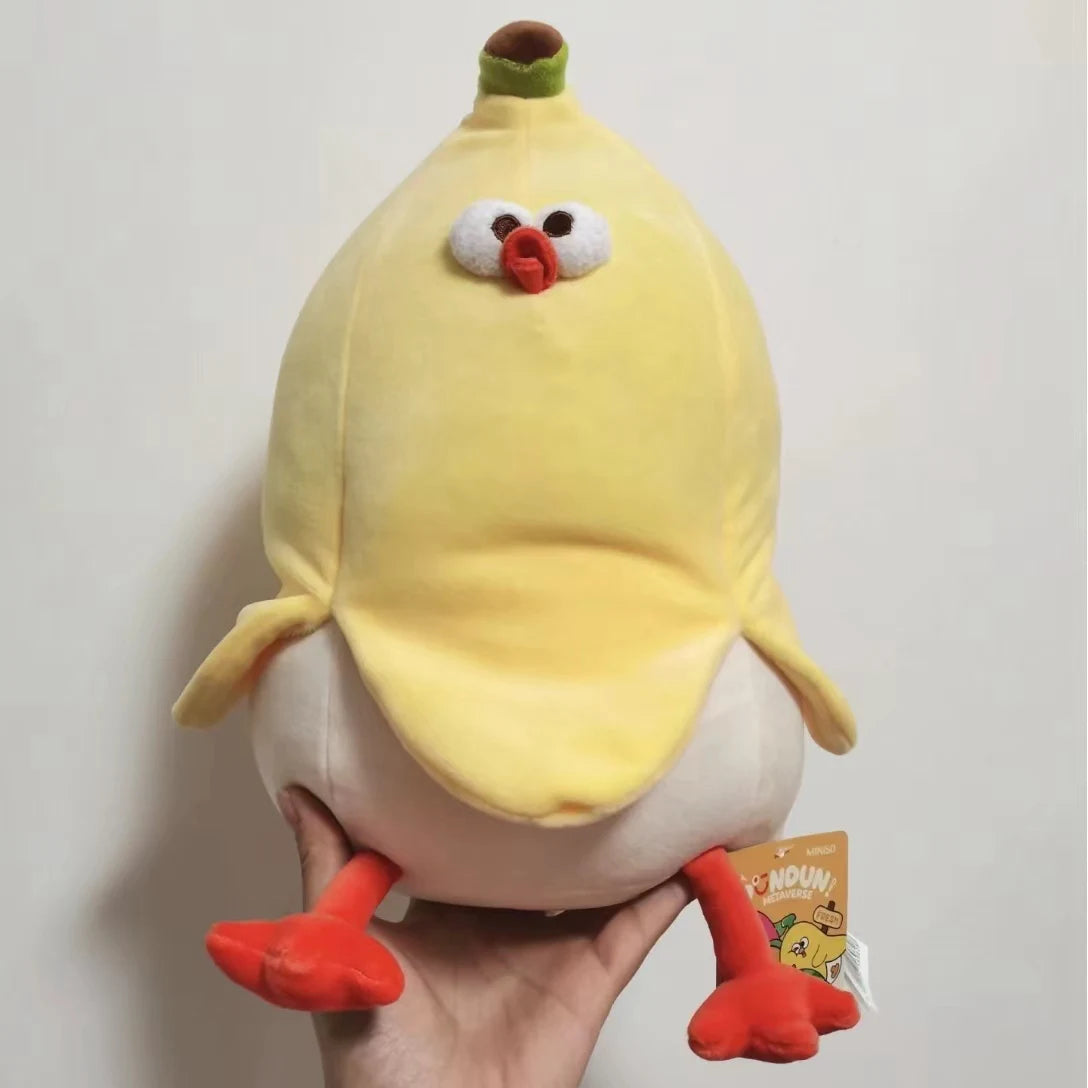Hot Internet Celebrity Lovely Cartoon Banana Chicken Pillow Soft Stuffed Toy Fruit Chick Doll Sofa Cushion Home Decor Kids Gifts