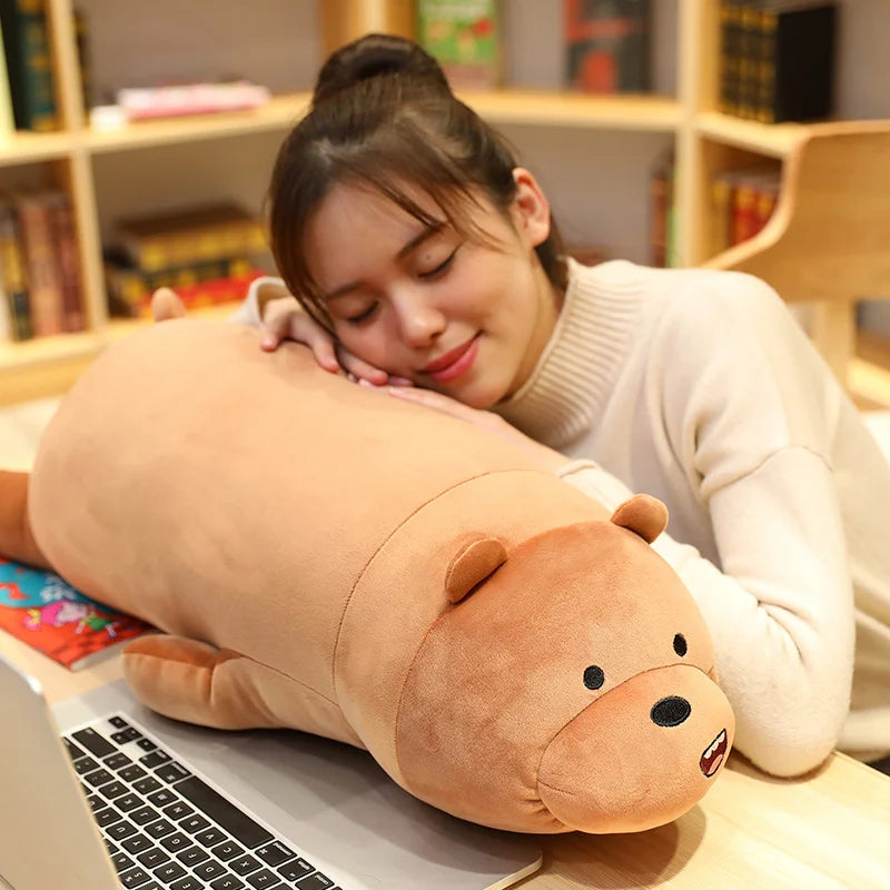 Original The Bare Bears Plush Toys Grizzly Panda Ice Bear Stuffed Doll Kawaii We Bare Bears Plush Peluche Bedside Cushion Gift