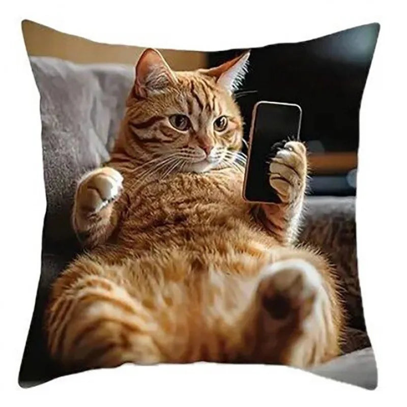 Storybook Animal Stitch-Effect Printed Pillow Cover