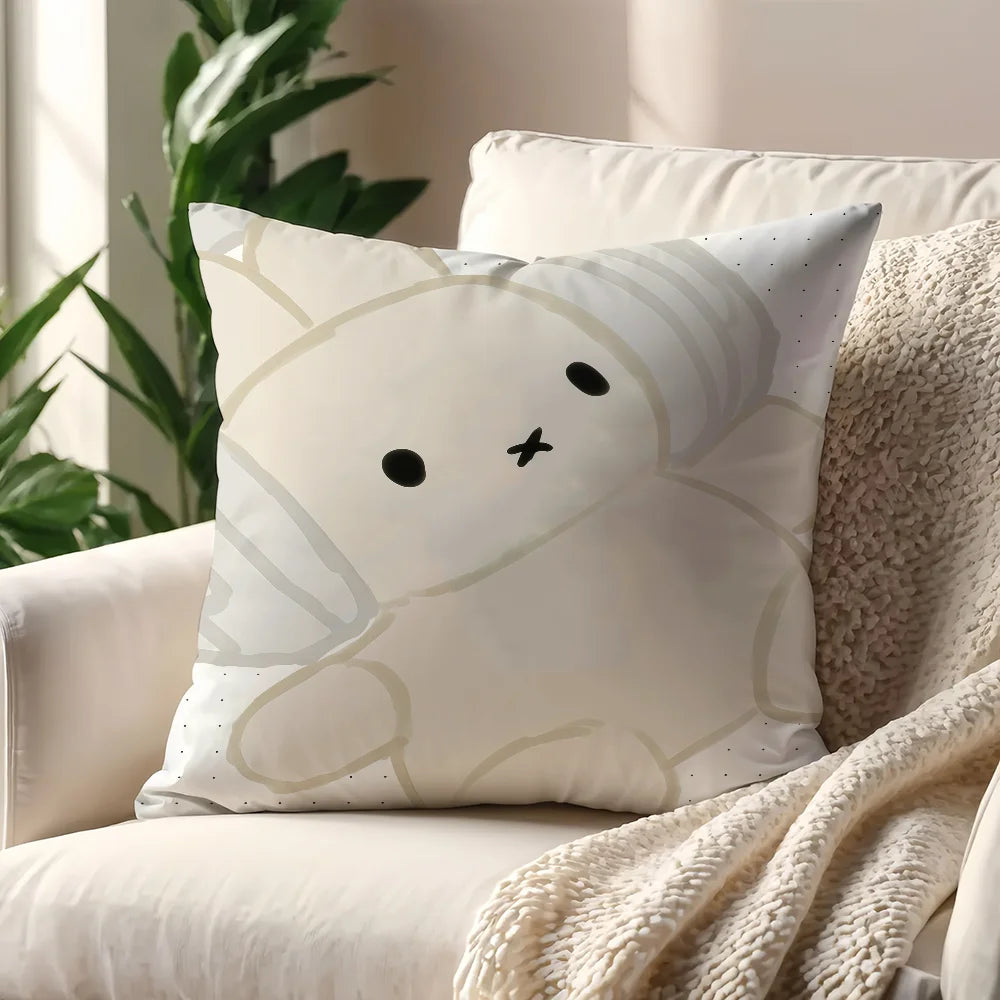 M-Miffy Kawaii cushion cover For Pillow Printing Sofa Decoration Home Car Room Coffee Shop Office Nordic Simplicity