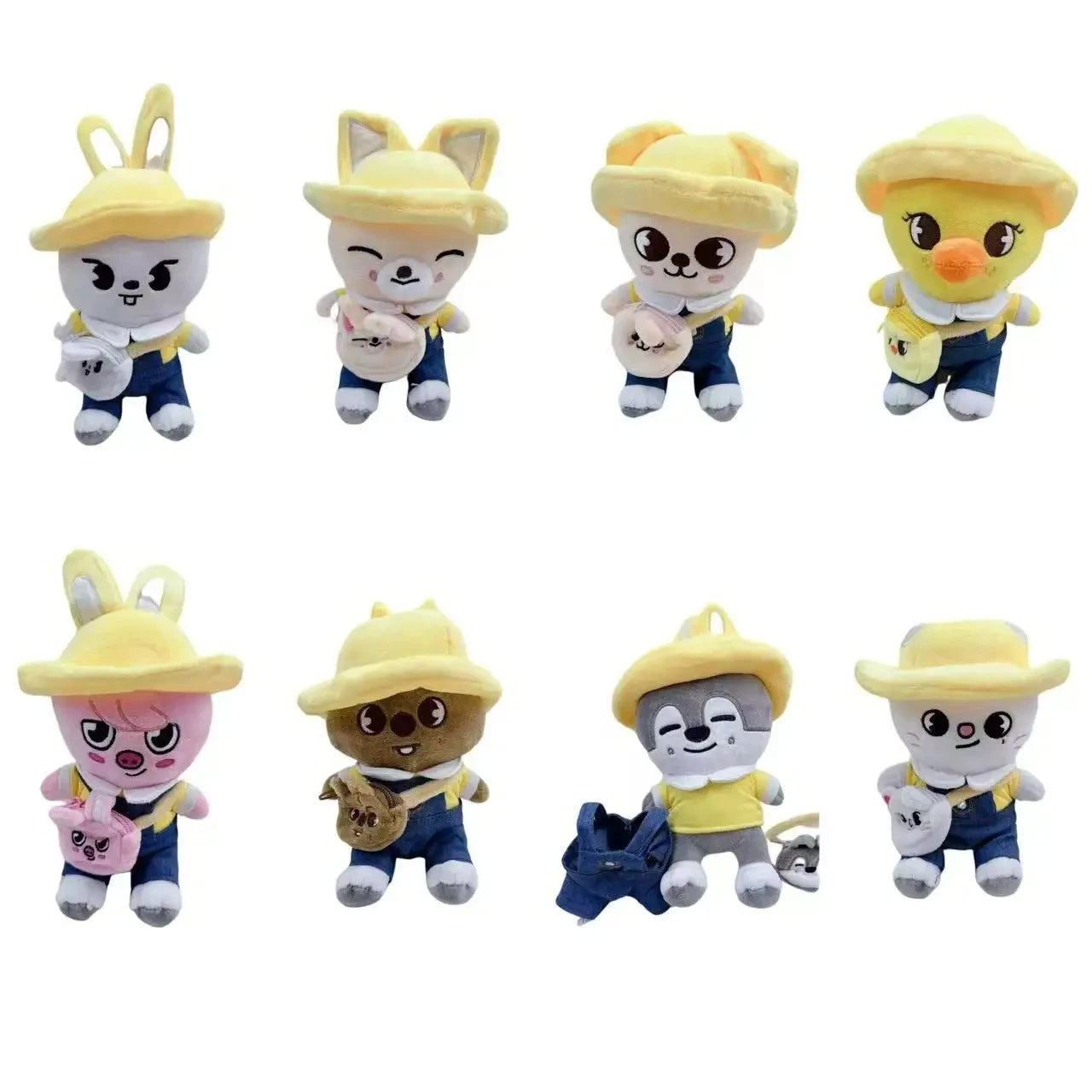 Farm Animal Plush Keychain Set - Sunny Farm Friends Backpack Buddies, Cute Stuffed Animal Keyrings with Healing Charm for Bags & Keys, Gift for Kids & Adults”