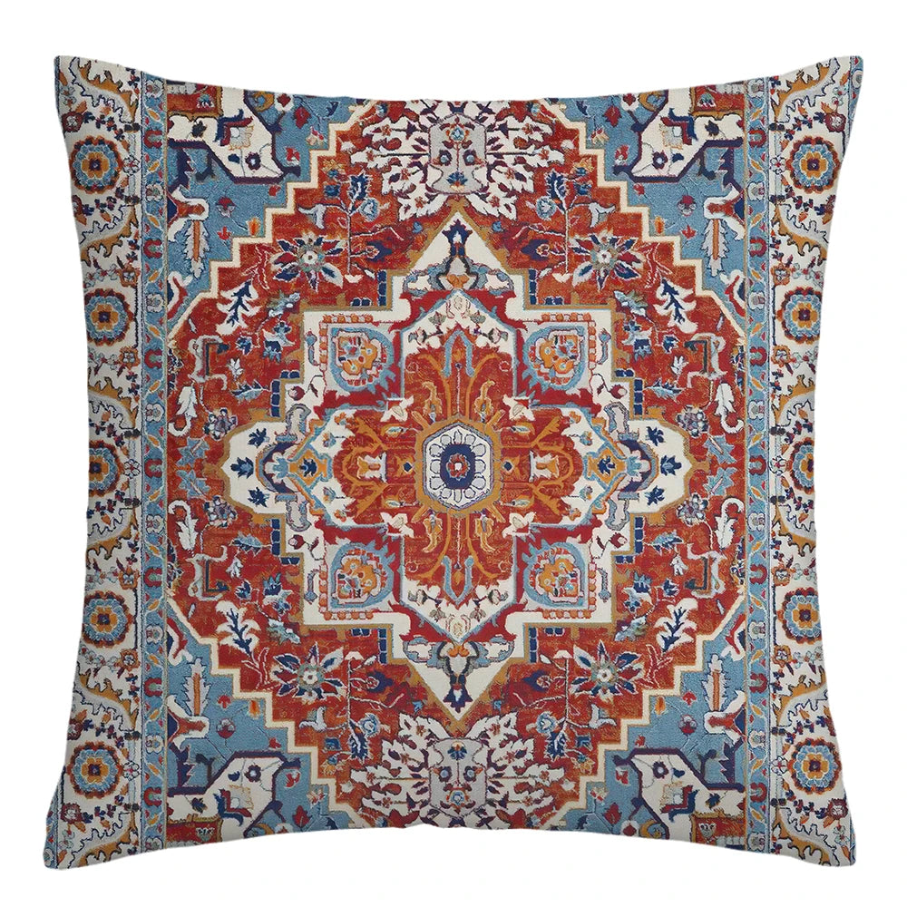 Moroccan Ethnic Patterned Decorative Throw Pillow Cover 2D Printed Polyester Cushion Case 40x40 45x45 50x50  for Sofa Home Decor