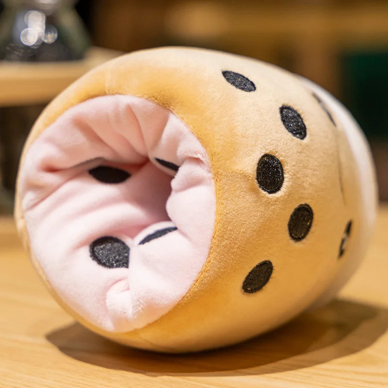 New Reversible Boba Plush Toys Double-Sided Bubble Tea Soft Doll Stuffed Two-sided Boba Milk Tea Toy Xmas Gifts for Kids