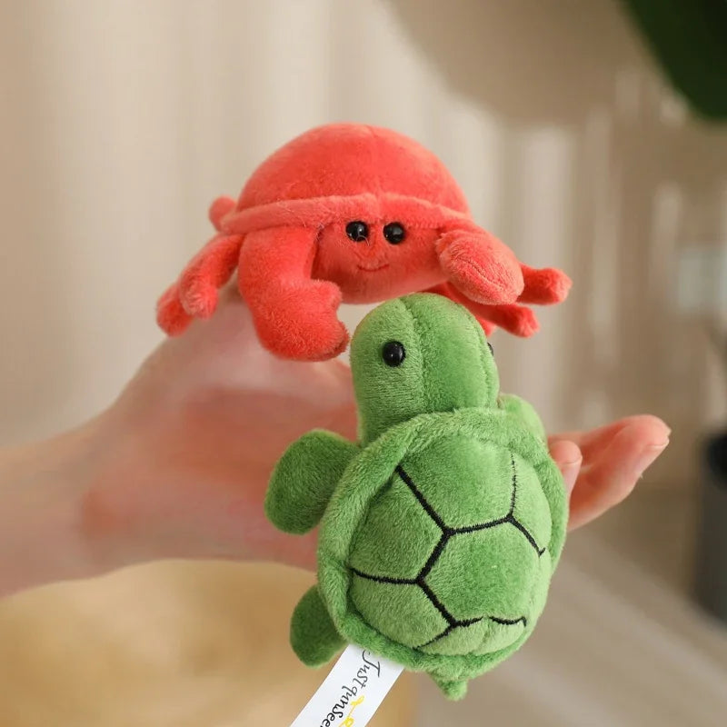 Cute Cartoon Animal Plush Hand Finger Puppet Toys Soft Mini Lifelike Parrot Peacock Shark Octopus Toys Funny Finger Game Props