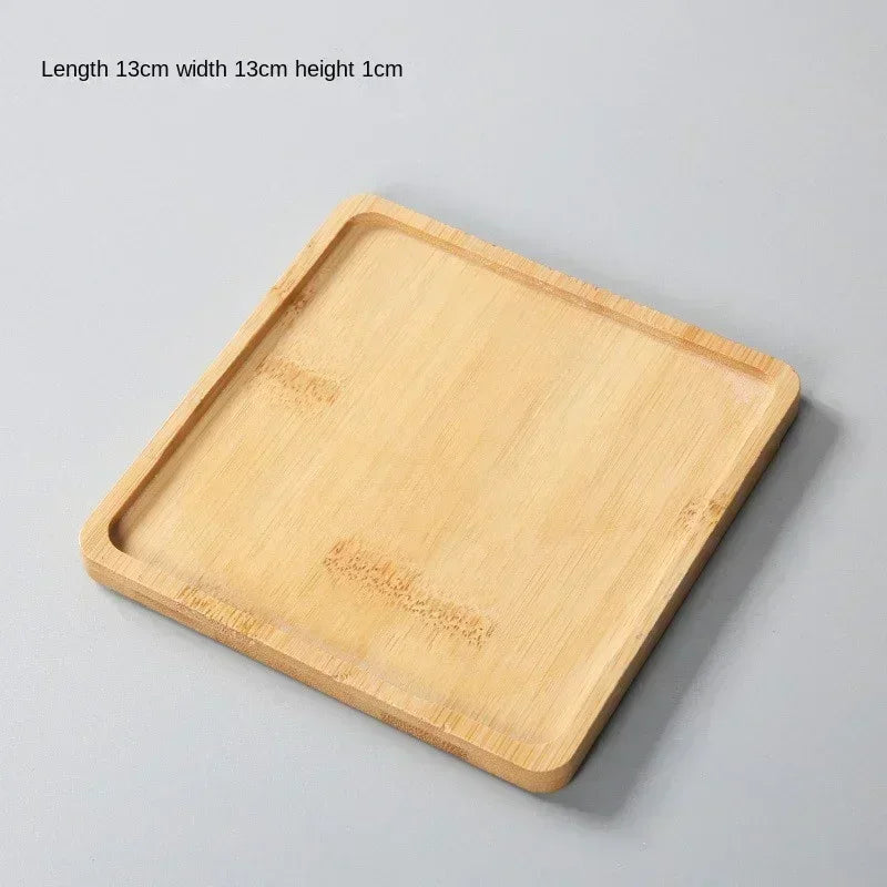 Natural Bamboo Plant Saucer and Mini Decorative Tray, Choice of Round, Oval, Heart, Square and Rectangle Styles