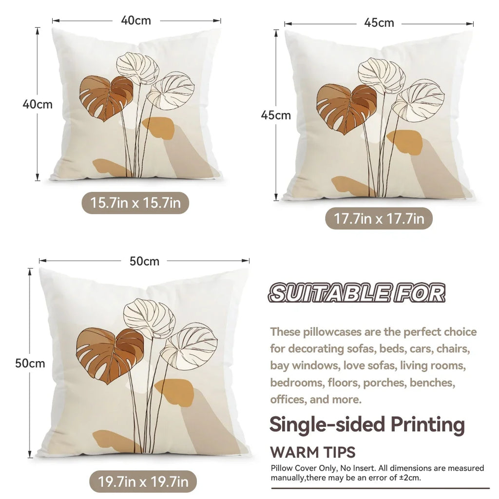 Earthline Abstract Botanical Pillow Covers – Set of 4